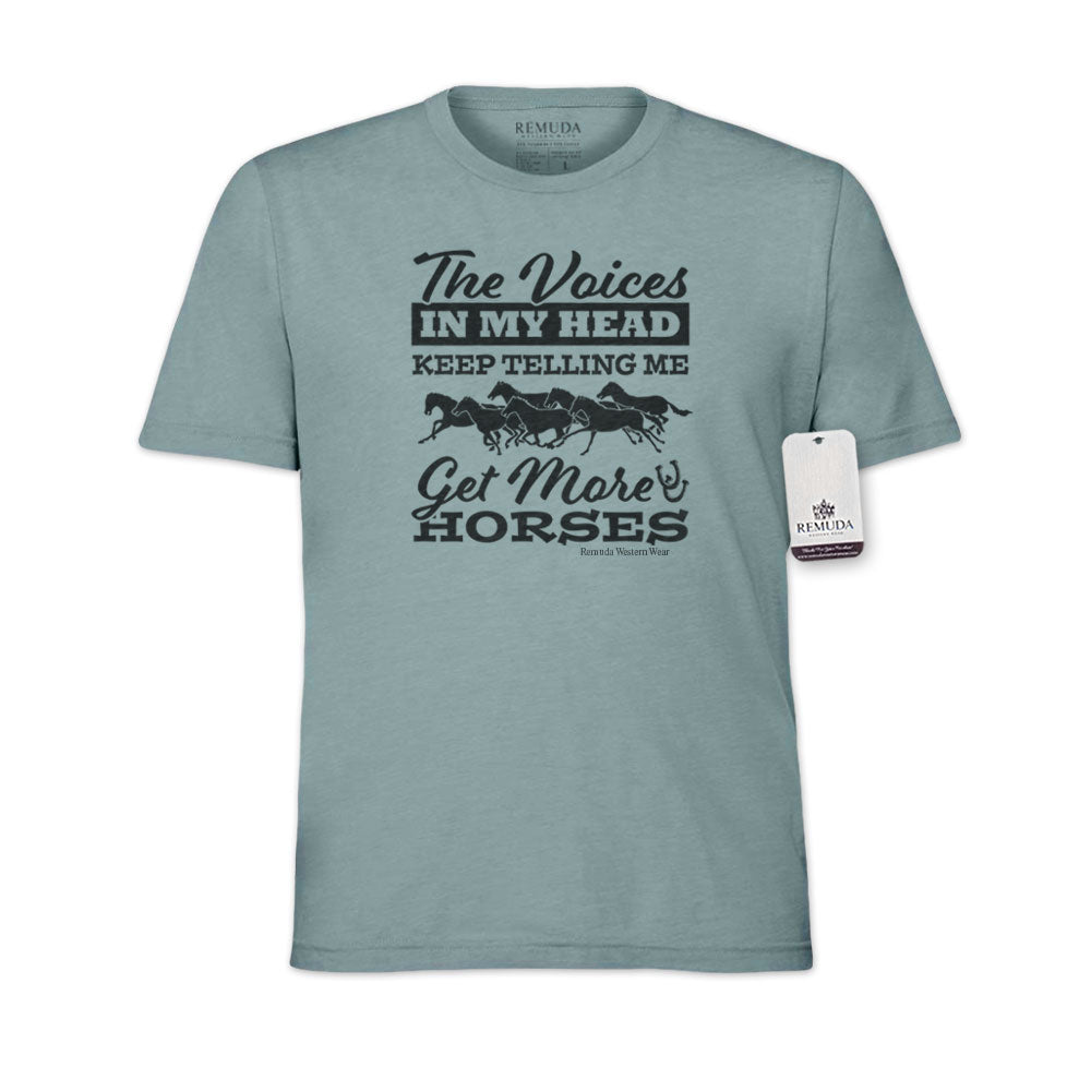 The Voices In My Head Keep Telling Me Get More Horses - Adult Unisex Western Tee T-Shirt