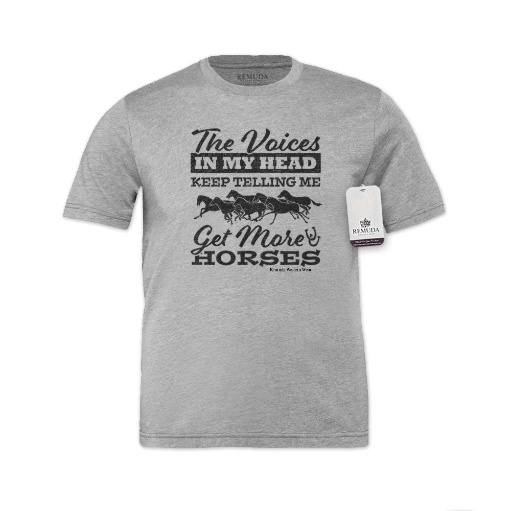 The Voices In My Head Keep Telling Me Get More Horses - Adult Unisex Western Tee T-Shirt