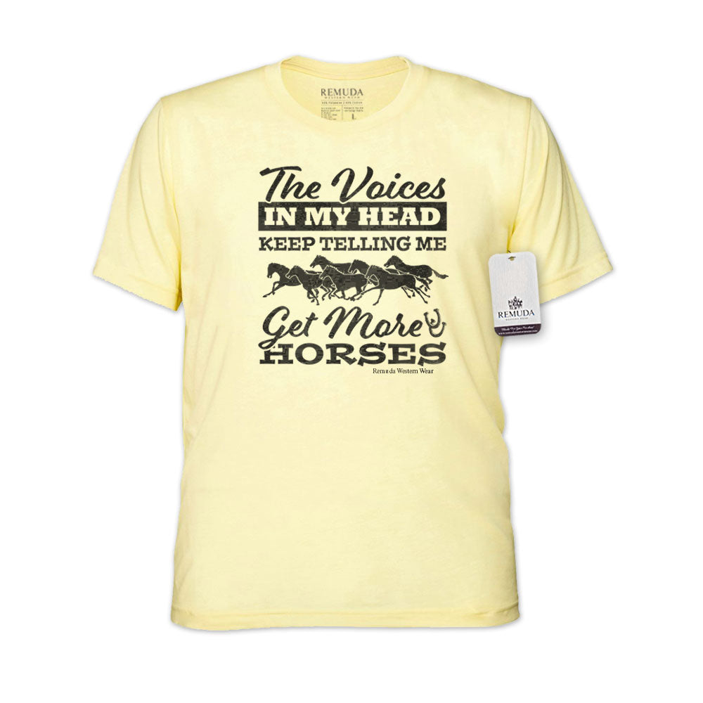 The Voices In My Head Keep Telling Me Get More Horses - Adult Unisex Western Tee T-Shirt