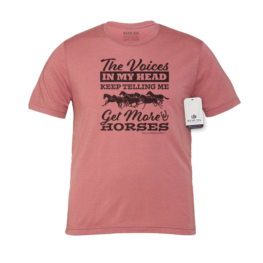 The Voices In My Head Keep Telling Me Get More Horses - Adult Unisex Western Tee T-Shirt