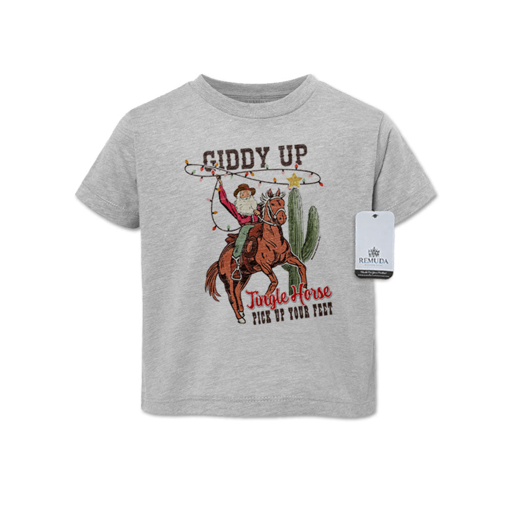 Giddy Up Jingle Horse - Western Toddler Christmas Tee T-Shirt