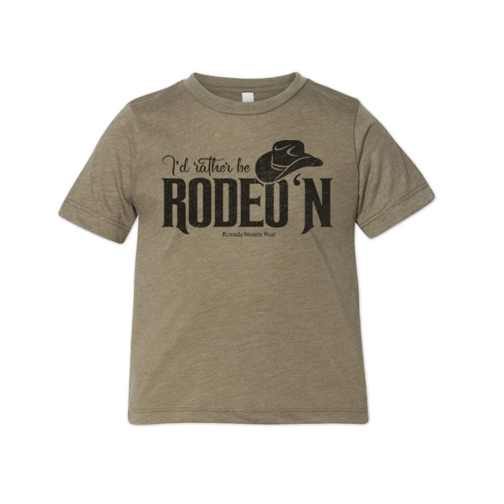 I'd Rather Be Rodeo'n - Toddler Western Tee
