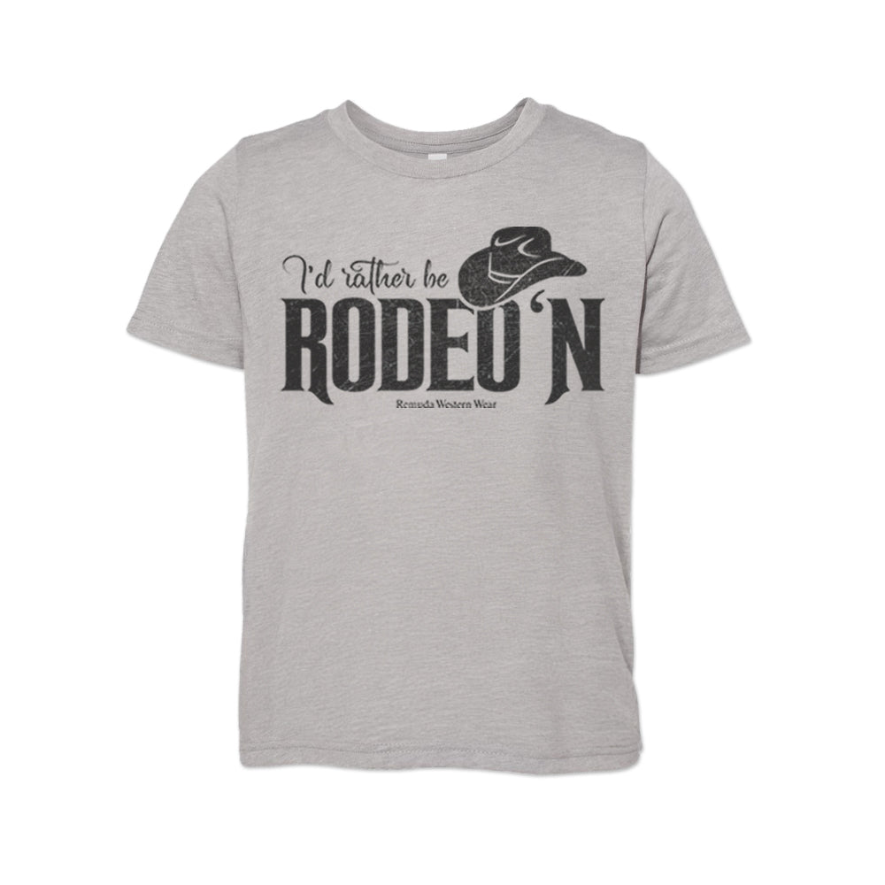 I'd Rather Be Rodeo'n - Youth Western Tee