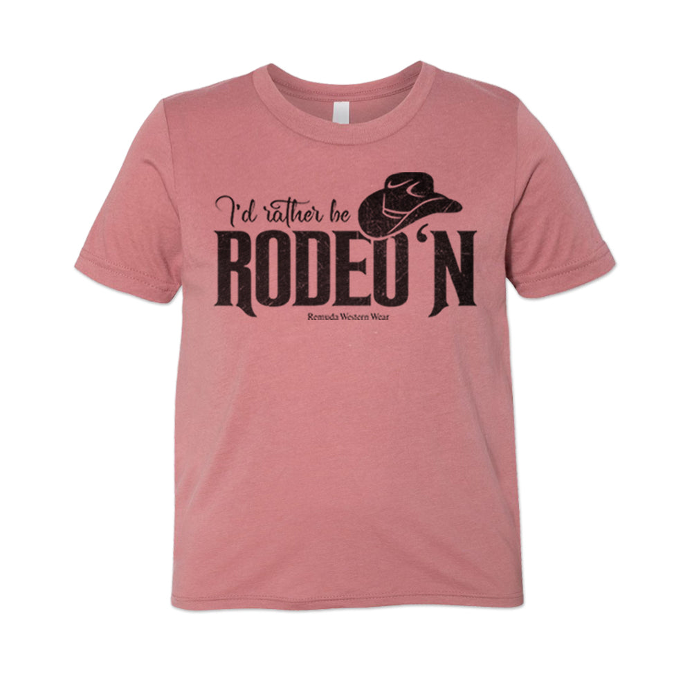 I'd Rather Be Rodeo'n - Youth Western Tee