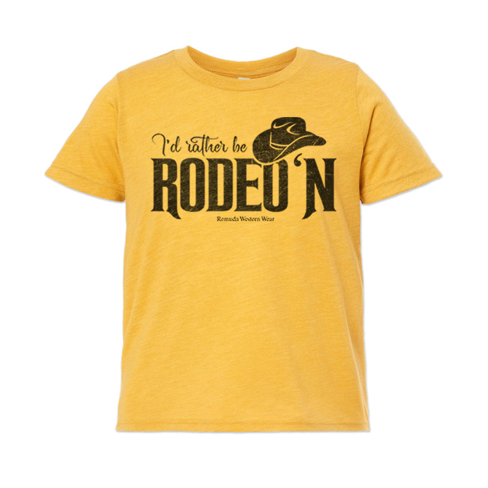 I'd Rather Be Rodeo'n - Youth Western Tee