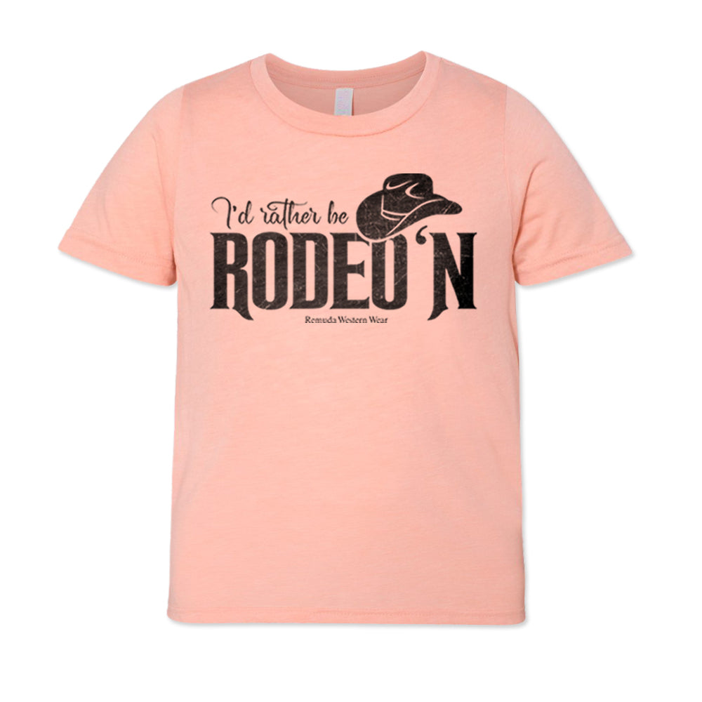 I'd Rather Be Rodeo'n - Youth Western Tee