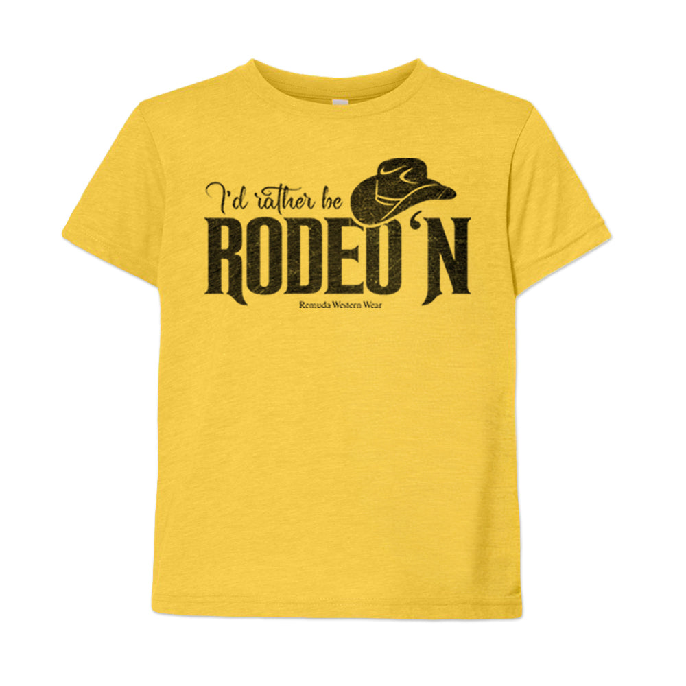 I'd Rather Be Rodeo'n - Youth Western Tee