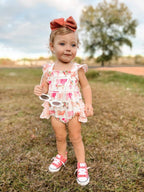 Watercolor cows ruffle romper