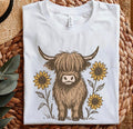 Bella Canvas Highland Cow Sunflower