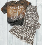 Bella Canvas Distressed Bleached Rock & Roll Graphic Tee