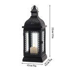 13''H Rustic Metal Candle Lantern(Black)
