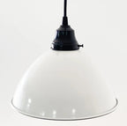 Large White Enamel Farmhouse Pendant Light