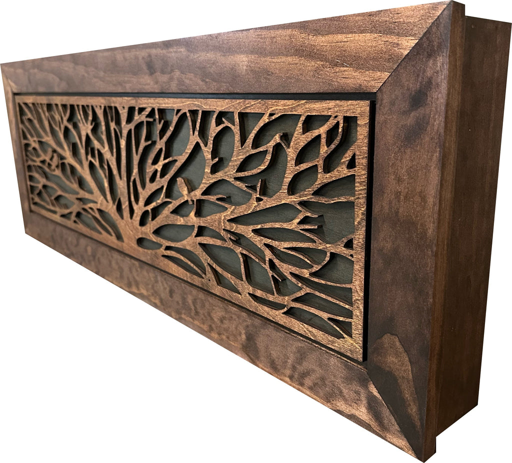 Large Birds in a Tree Gun Concealment Furniture, Concealed Shelf, Hidden Storage for Rifles, Shotguns, & Handguns