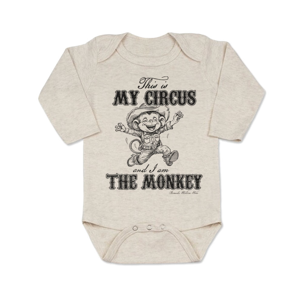 THIS IS MY CIRCUS, I AM THE MONKEY Infant Western One Piece Romper