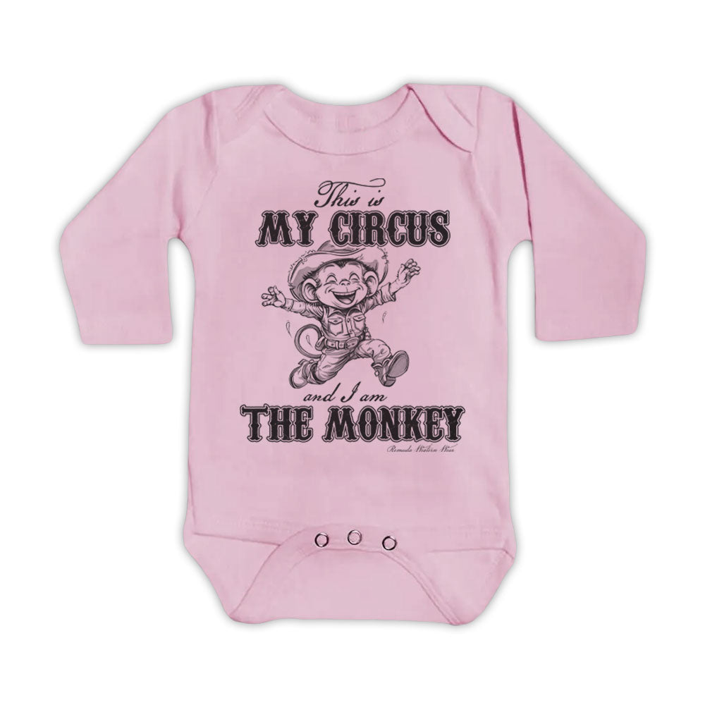 THIS IS MY CIRCUS, I AM THE MONKEY Infant Western One Piece Romper