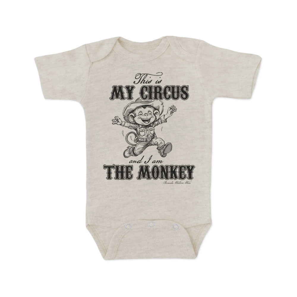 THIS IS MY CIRCUS, I AM THE MONKEY Infant Western One Piece Romper
