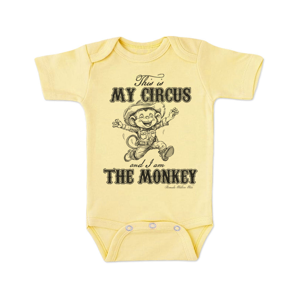 THIS IS MY CIRCUS, I AM THE MONKEY Infant Western One Piece Romper
