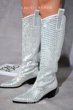 Blazing Boots - Blue or Silver -  Cowgirl Sparkle Holiday Western
