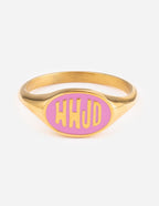 Pink Enamel WWJD Ring