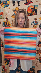 Colores De Mexico Southwest Serape Pillow Case 18x18" Made in America