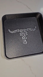 Baha Ranch 3d Print Western Longhorn Cowboy Cowgirl Accessory Tooled Tray