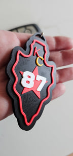 3D Print Chiefs Arrowhead Kc 15 Mahomes Kansas City 87 Kelce Football Keychain Made in America