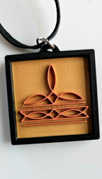 3D Print Picture Necklace on Deerskin Leather Western Bootstitch Made in America
