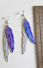 3D Print Double Feather Boho Earrings Made in America