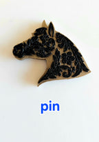 Baha Ranch Year of the Horse Tooled 3d Print Bookmark Keychain Hatpin Magnet Purse Charm Made in America