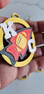 3D Print Chiefs Earrings Keychain Red Kingdom Kansas City KC Football