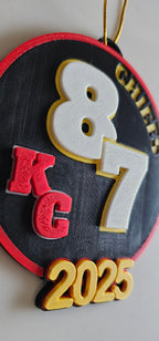 3D Print Chiefs Kc 87 Kelce Travis Kansas City Football Ornament or Keychain