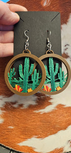 3D Print Zia New Mexico Cactus Earrings Made in America
