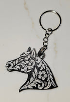 Baha Ranch Year of the Horse Tooled 3d Print Bookmark Keychain Hatpin Magnet Purse Charm Made in America