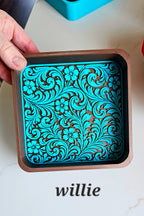 Baha Ranch 3d Print Western Longhorn Cowboy Cowgirl Accessory Tooled Tray