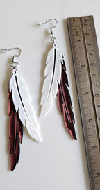 3D Print Double Feather Boho Earrings Made in America