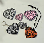 3d Printed Tooled Cowboy Cowgirl Heart  Keychain or Purse Charm