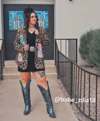 Baha Ranch Retro Pop Western Wild West Leopard Blazer