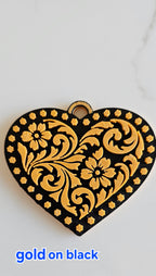 3d Printed Tooled Cowboy Cowgirl Heart  Keychain or Purse Charm