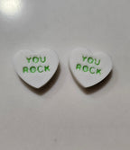 3d Printed Candy Conversation Heart Pins or Earrings Made in America