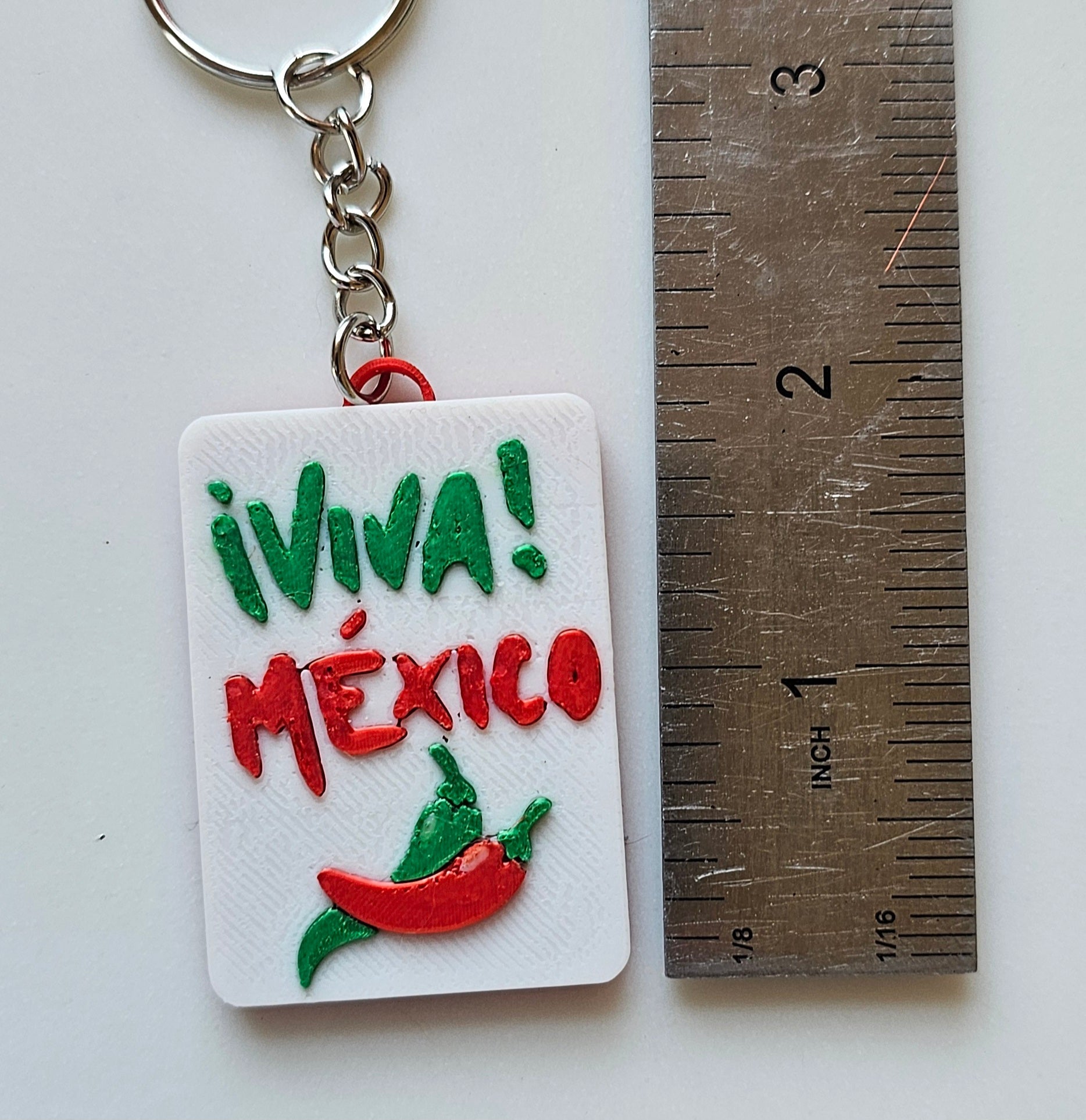 Choice of 3D print Keychains Mexico Cinco de Mayo Chili Sugar Skull Made in America