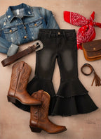 Black Double Flare Jean