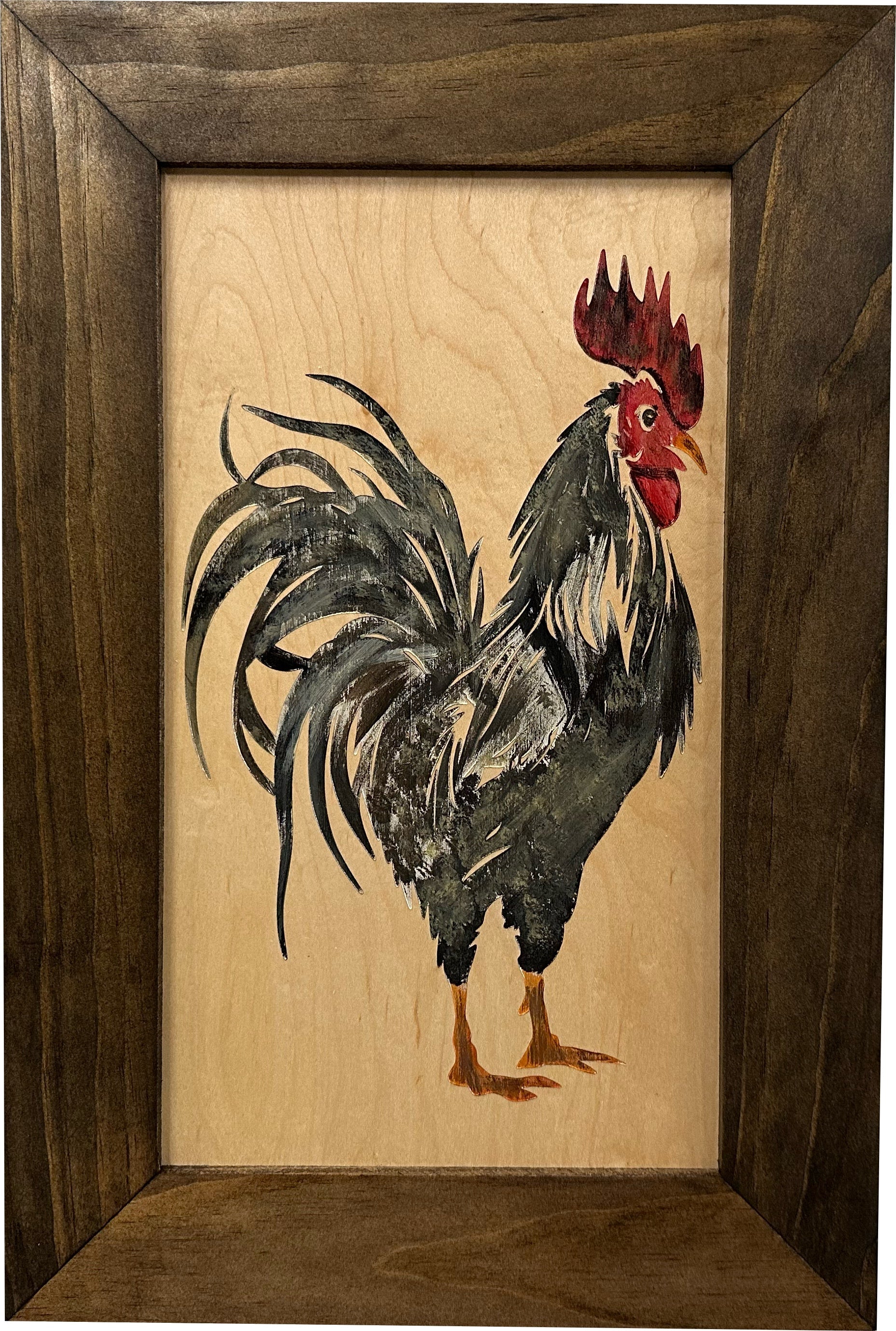 Hidden Gun Cabinet Farmhouse Rooster Art Wall Decoration - Secure Gun Safe by Bellewood Designs