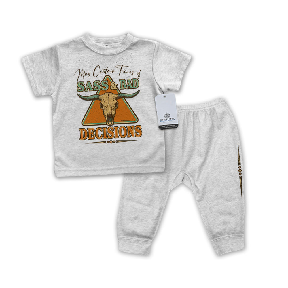 Sass & Bad Decisions - Infant Western 2-Piece Sleepwear Pajamas