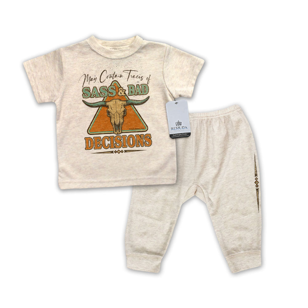 Sass & Bad Decisions - Infant Western 2-Piece Sleepwear Pajamas