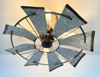 Farmhouse Galvanized Windmill STATIONARY Ceiling Light 16"