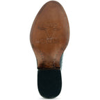 Men's Black Ostrich Print Cowboy Boots (H7002)