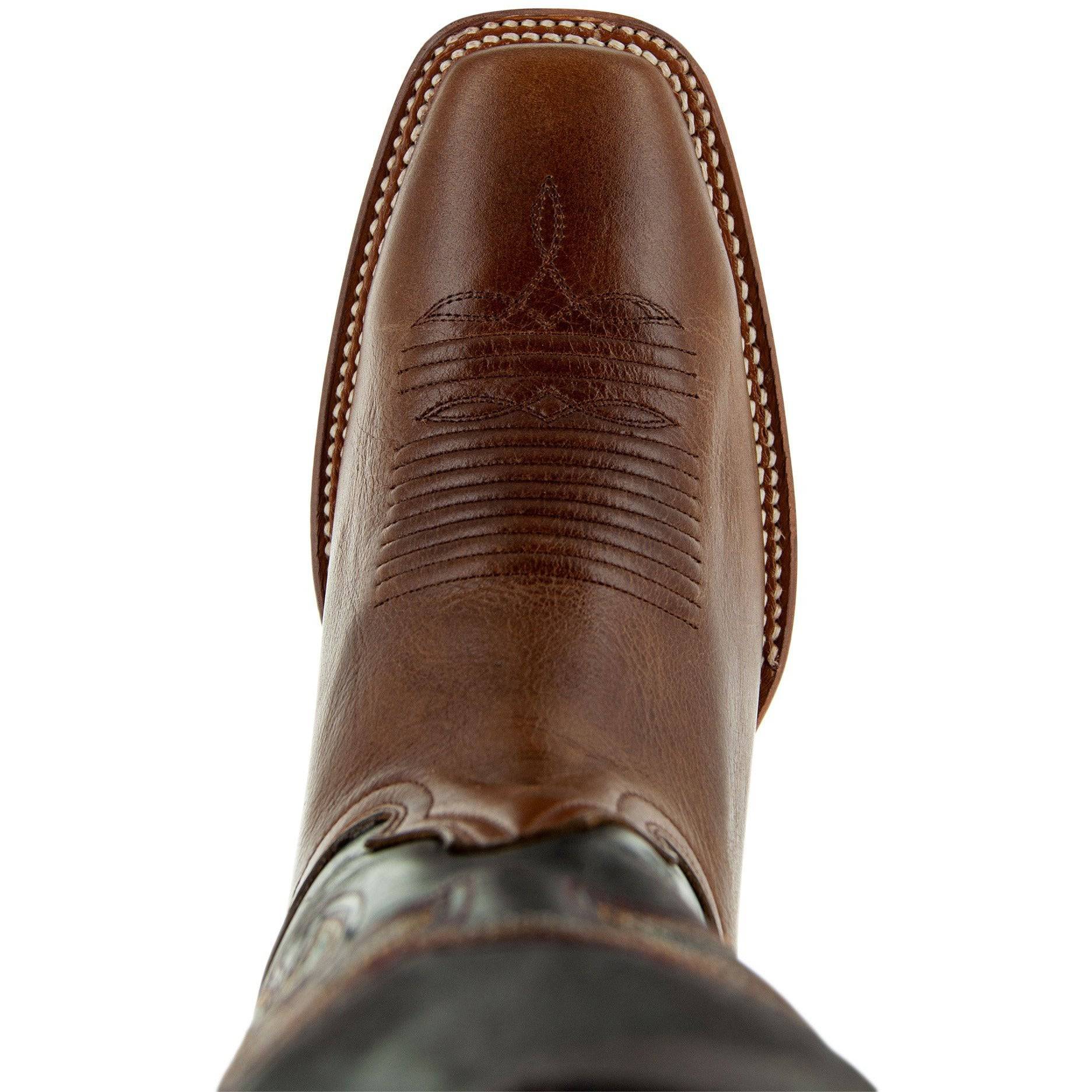 Miel Square Toe Leather Cowboy Boots H4002