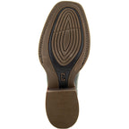 Black Square Toe Leather Cowboy Boots H4002