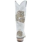 White Rose Inlayed Women's Cowgirl Boots (M50032)