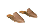 Abby Brown Leather Mules with Western Stitching
